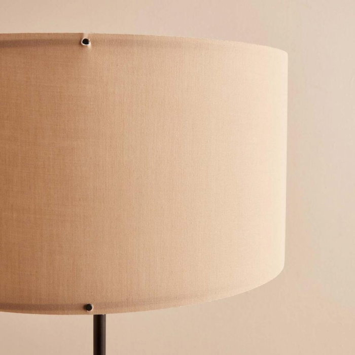 Opviq AYD-3470 Lámpara de Pie de Madera y Tela Beige